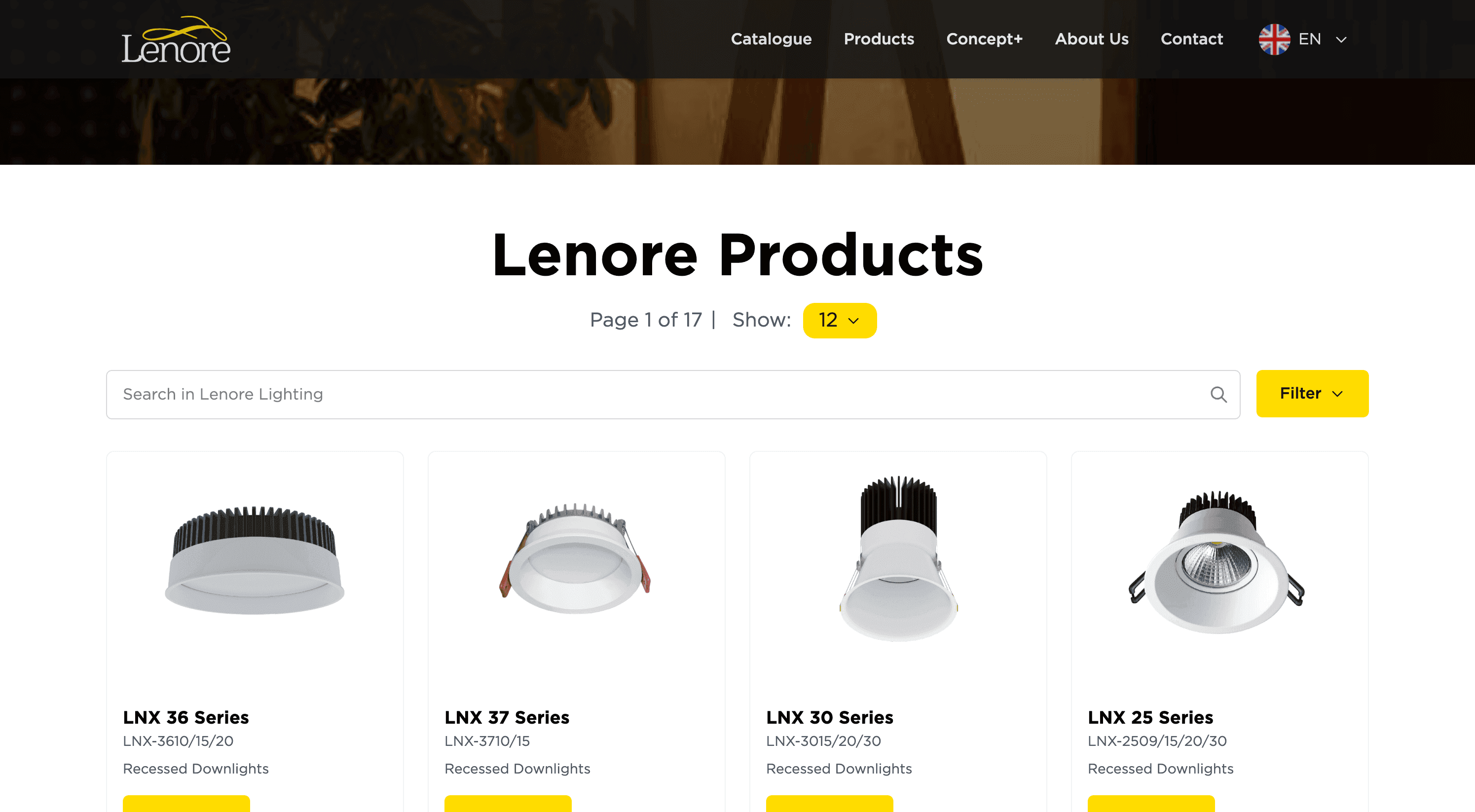 Freelance - Lenore Lighting Catalog Website
